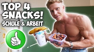 ERNÄHRUNG für die SCHULE amp ARBEIT Top 4 Fitness Snacks [upl. by Florin552]