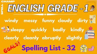 English Grade 1 Spelling List 32 [upl. by Evie]