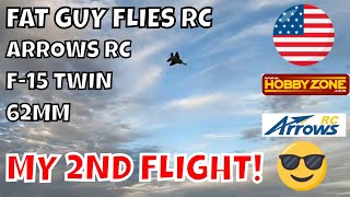 ARROWS RC F15 TWIN 64 2 SECOND EVER FLIGHT by Fat Guy Flies RC [upl. by Alrahs]