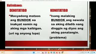 DENOTATIBO AT KONOTATIBONG KAHULUGAN  FILIPINO  KAHULUGAN  HALIMBAWA [upl. by Donnie]