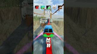 NOOB vs PRO vs HACKER vs HEROBRINE Car Jump Challenge 14 💀 🚗 shorts beamngdrive [upl. by Anil]