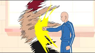 Yujiro Hanma VS One Punch Man Saitama Pt 2 Fan Animation [upl. by Ardnekat]