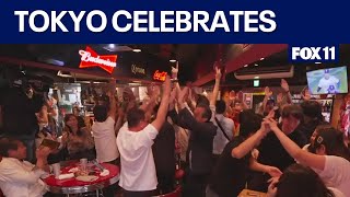 Shohei Ohtani fans in Tokyo react to Dodgers teammate Freddie Freemans walkoff grand slam [upl. by Tol]