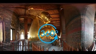 WAT PHO  RECLINING BUDDHA TEMPLE 360 VIDEO VIRTUAL REALITY 4K [upl. by Lede]