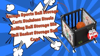 Stainless Steel Sports Ball Storage Cart • Rolling Organizer for All Sports Gear [upl. by Yerahcaz]