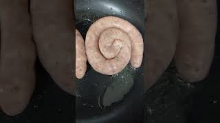 Cumberland swirl sausage cooking [upl. by Arymat]