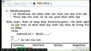 Bài 6 RelativeLayout trong Android [upl. by Laurin376]