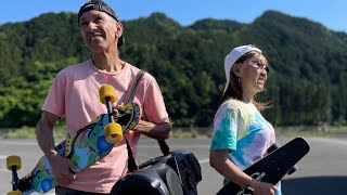 Casal brasileiro começa andar de esket depois dos 50 anos no Japão 🇯🇵 [upl. by Akiehsal]