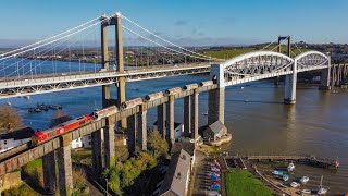 Saltash Railway amp the Royal Albert Bridge by drone [upl. by Elleon]