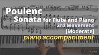 Poulenc  Sonata for Flute and Piano 3rd Mov Piano Accompaniment Moderate [upl. by Rosner189]