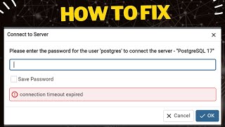 How to Fix PostgreSQL Connection Timeout Error in pgAdmin [upl. by Yvel231]