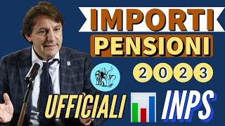 📈 AUMENTI PENSIONI 2023 👉 IMPORTI UFFICIALI INPS 🧮 TABELLE CON AUMENTI ✅ [upl. by Annabel]