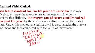 Lecture 66 what is the Realized Yield Method [upl. by Affay792]