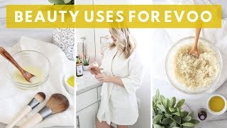 5 Beauty Uses For Extra Virgin Olive Oil  Beauty Routine  Healthy Grocery Girl [upl. by Rube]