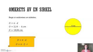 Omkrets og areal Sirkel [upl. by Perceval]