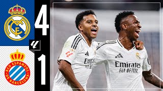 HIGHLIGHTS  Real Madrid 41 Espanyol  LaLiga 202425 [upl. by Lladnor867]