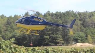 This helicopter pilot is really good at his job Here he is loading cranberries  Carver Ma [upl. by Tenrag]