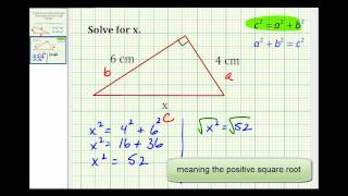 Example Determine the Length of the Hypotenuse of a Right Triangle [upl. by Shel]