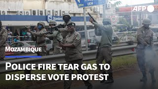 Police fire tear gas to disperse vote protest in Mozambique  AFP [upl. by Lodge659]