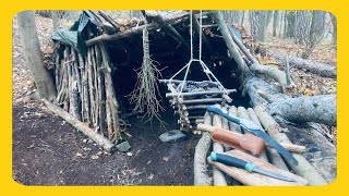 Bushcraft Waldcamp  Kienspan gefunden  Folge 6 [upl. by Ahsinwad]