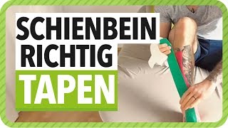 Schienbein Tapen Anleitung  Kinesiologie Tape Anleitung für das Schienbein  Netztherapeuten [upl. by Lerrej]