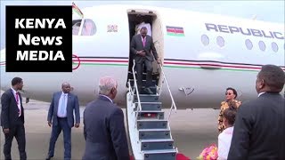 President Uhuru Kenyatta Arrival for AU Summit in Addis Ababa Ethiopia [upl. by Henleigh]