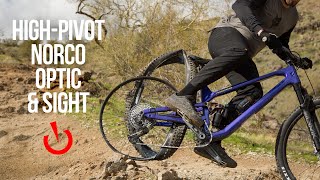 TWO NEW HighPivot Trail Bikes from Norco  Vital Rides the 2024 Optic and Sight [upl. by Naillig]