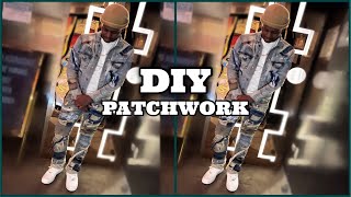 DIY PATCHWORK JEANS  OUTFIT [upl. by Tamqrah]