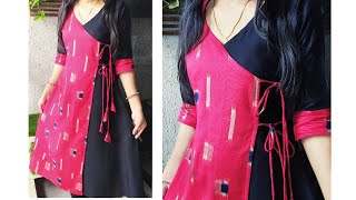 DIY Designer Kurti Cutting and Stitching  Full Angrakha kurti Cutting and Stitching [upl. by Mayap578]