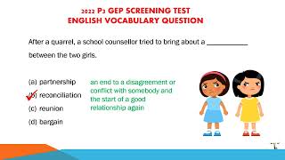 2022 GEP Screening Test English Vocabulary Questions [upl. by Mariano]