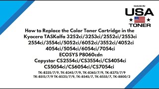 How to Replace the color Toner Cartridge in the Kyocera TASKalfa 3554ci TK 8377 [upl. by Serles]