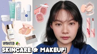 GRWM Skincare amp Makeup 🏡💟 Hanasui Pinkflash Wardah NAMA SKINTIFIC Purbasari [upl. by Yelnek]