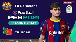 TRINCÃO facestats FC Barcelona How to create in PES 2021 [upl. by Eillehs]