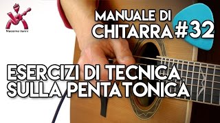 Lezione 32  esercizi di tecnica sulla Pentatonica  Nuovo Manuale di Chitarra Varini [upl. by Flanigan]