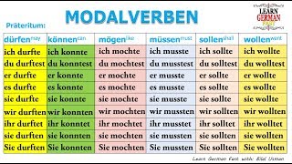 Learn German MODALVERBEN Präteritum dürfen können mögen müssen sollen wollen [upl. by Redmer]