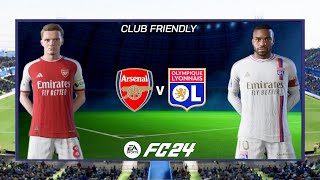 Arsenal vs Olympique Lyonnais EMIRATES CUP  Ft Calafiori Lacazette  2024 Full Match 4K  FC 24 [upl. by Iclehc]