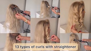 Different curls with straightener [upl. by Ekim232]