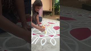 Diwali Rangoli Alpona 🌈song Haan ke Haan ☺maharaja diwalirangoli diwali2024 colors 🌈crackers [upl. by Ferro]