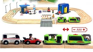 Playtive Junior wooden Motorway Set and Brio trains [upl. by Alleynad777]