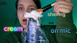 shaving cream on MIC ASMR [upl. by Lynett]