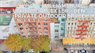 Cool Williamsburg Duplex 1 bedroom 15 bath with private terrace [upl. by Moyna]