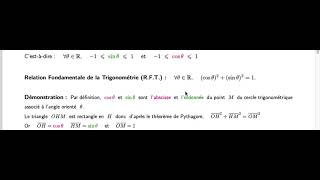 Relation Fondamentale de la Trigonométrie RFT [upl. by Nioe]