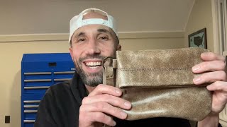 Making a Simple Leather Clutch Leather Handbag Making Tutorial [upl. by Netsreik]