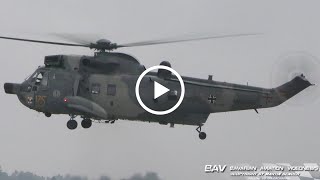 Westland Sea King Mk41  German Navy quot175 years stickerquot 8955  takeoff at Nordholz Naval Air Base [upl. by Ebocaj]