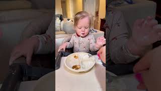 Cottage cheese vs Ted triplets momlife parents kids baby eating [upl. by Albric186]