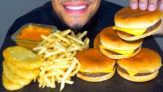 ASMR MCDONALDS CHEESEBURGERS HASH BROWNS FRIES CHEESE SAUCE MUKBANG TALKING JERRY [upl. by Cly]