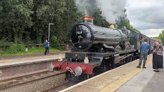 7029 Clun Castle and D1755 departing Pontefract Baghill 060724 [upl. by Pallaton]