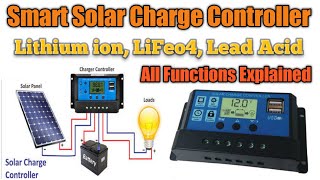 Smart 20A Solar Charge Controller All Functions Explain Hindi [upl. by Kyred]