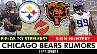 Chicago Bears Rumors Justin Fields Trade To Steelers Sign Danielle Hunter In 2024 NFL Free Agency [upl. by Yednil]