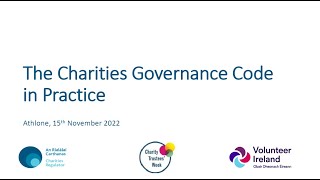 The Charities Governance Code in Practice [upl. by Kial]